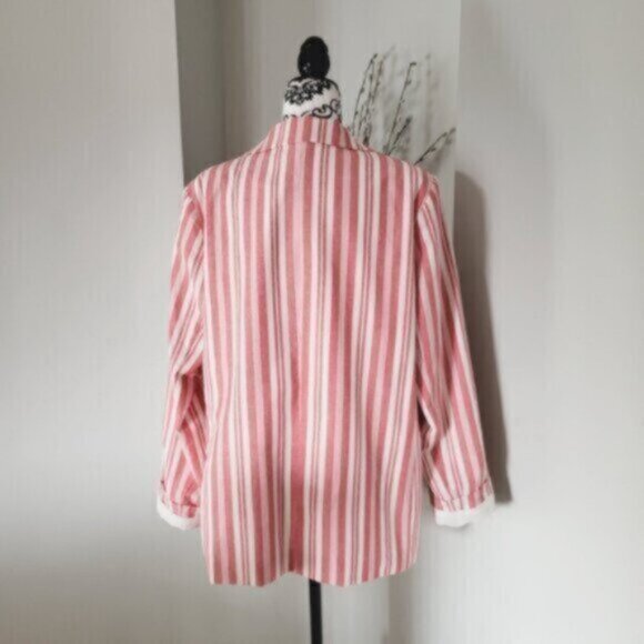Blazer Jacket Summer Nautical Size 16+  Red White Stripe - Picture 10 of 12